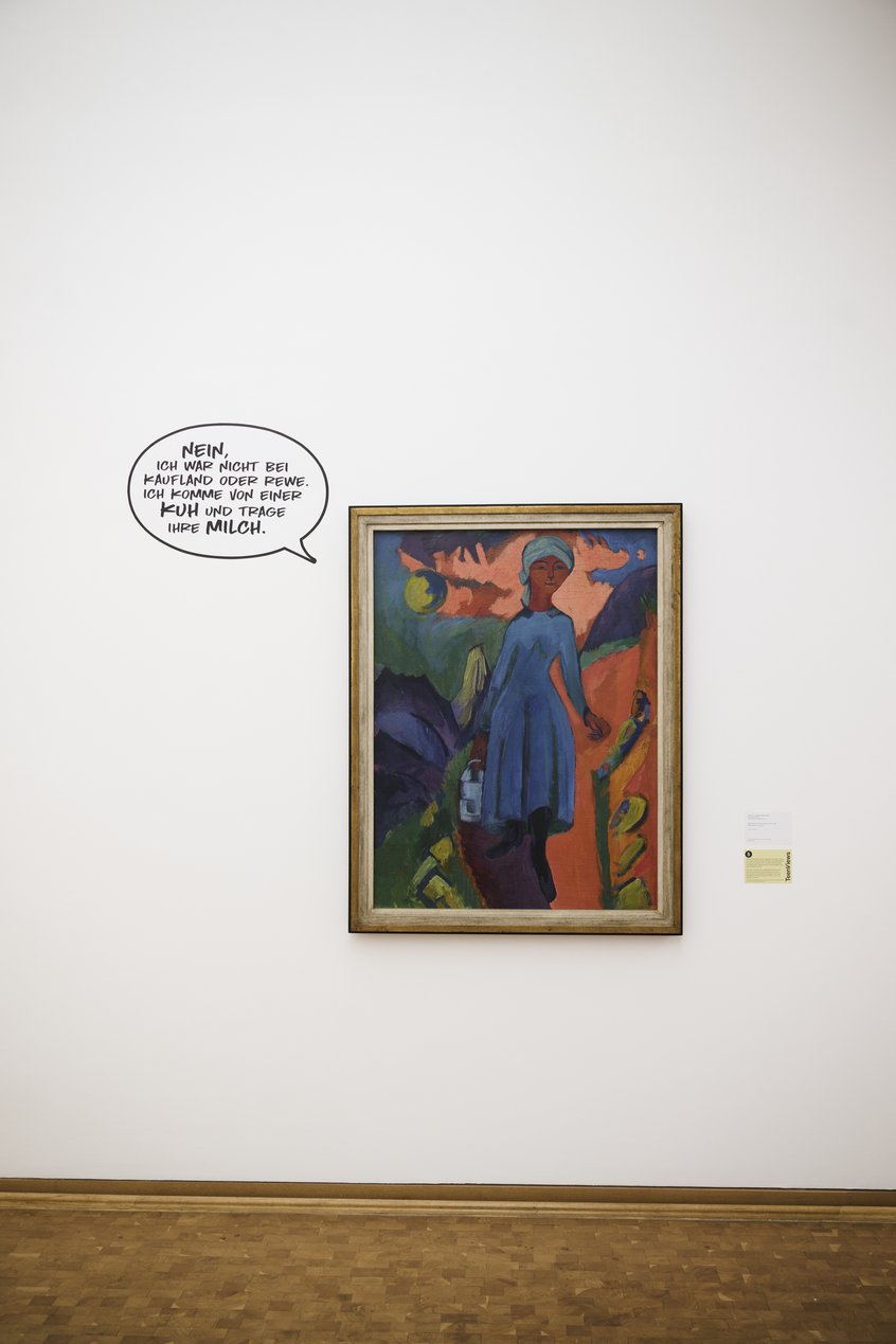 Installationsansicht TeenViews, Museum Ludwig Köln, 2026; Ernst Ludwig Kirchner, Milchträgerin in den Alpen, um 1919/20, Museum Ludwig, Köln, Foto: Studio Pramudiya