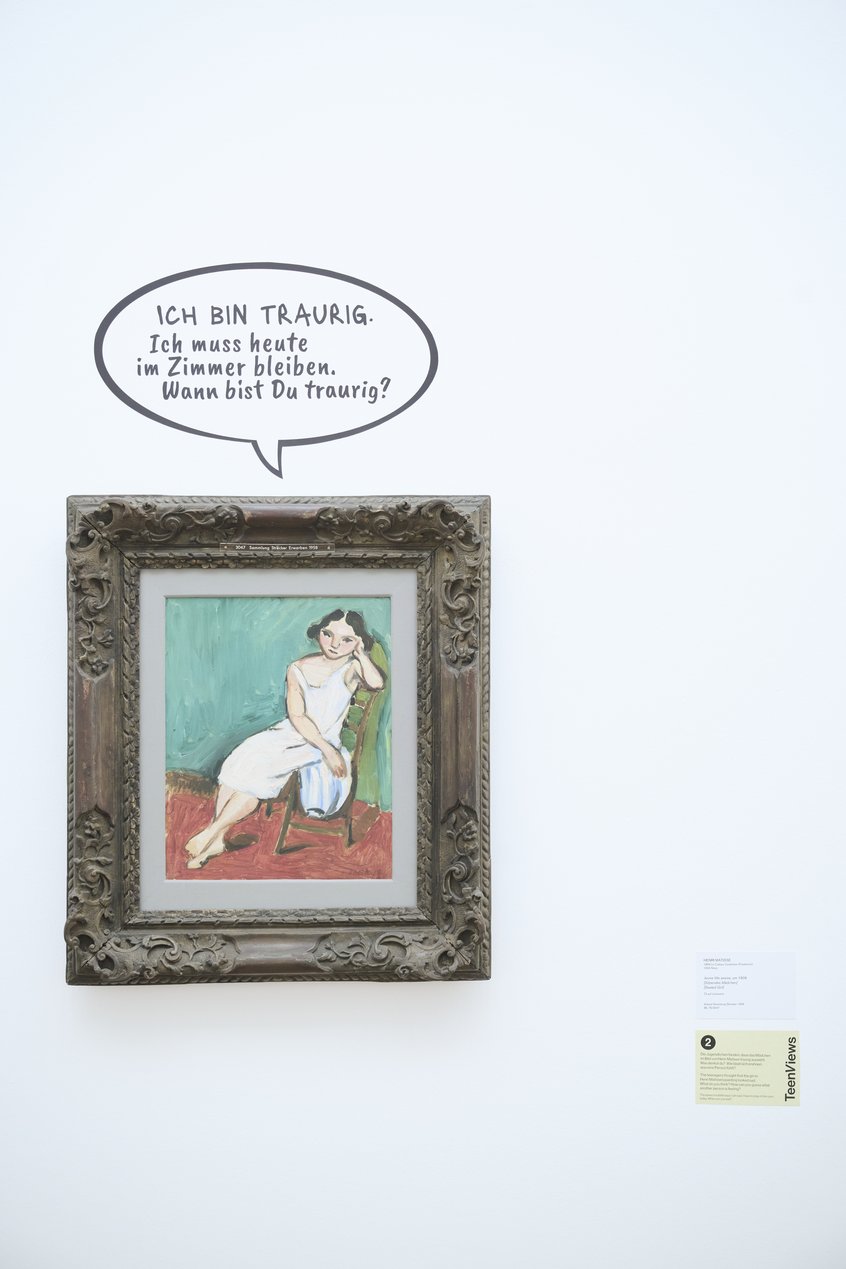 Installationsansicht TeenViews, Museum Ludwig Köln, 2026; Henri Matisse, Sitzendes Mädchen, um 1909, Museum Ludwig, Köln, Foto: Studio Pramudiya